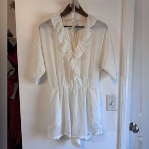 Lauren Conrad White Ruffle Romper beach coverup